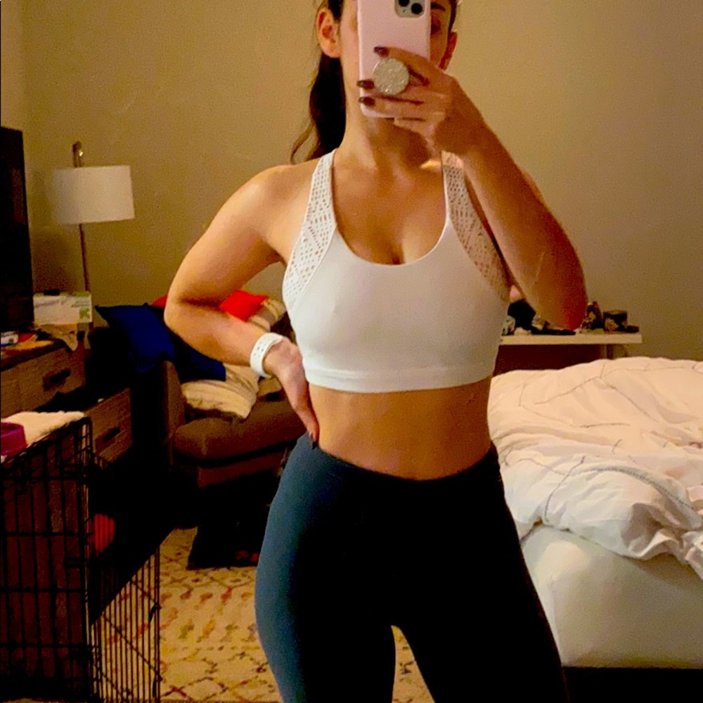 Alo Yoga white sports bra